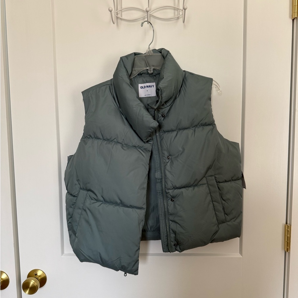 Blue Old Navy puffer vest